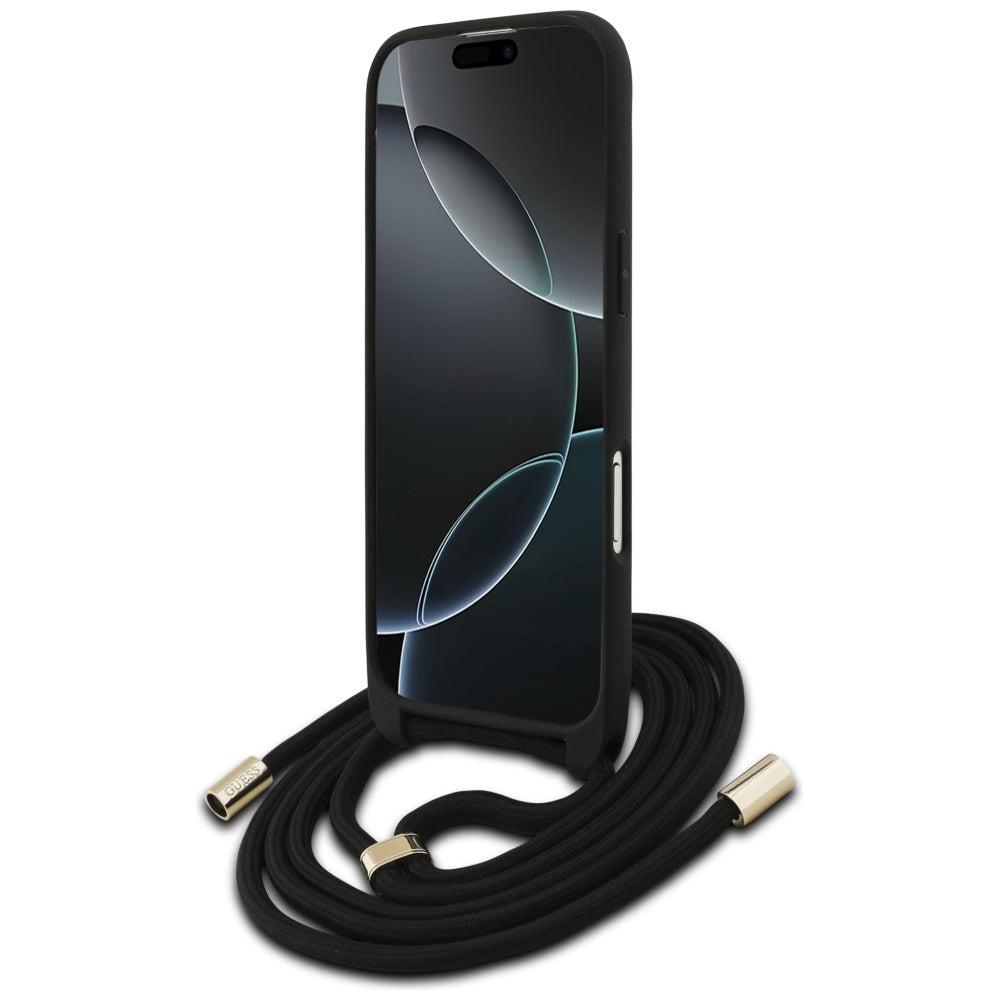 Θήκη για Apple iPhone 17 Air, Guess, Crossbody Cord 4G Big Log, Καφέ