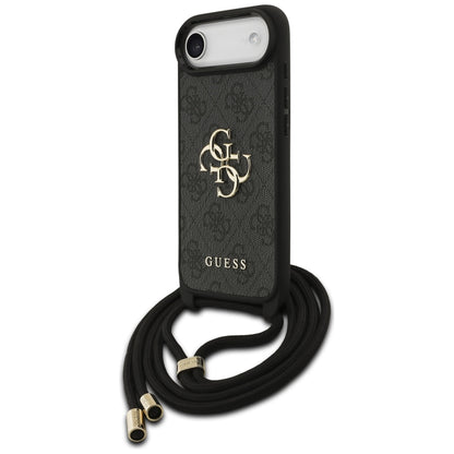 Θήκη για Apple iPhone 17 Air, Guess, Crossbody Cord 4G Big Log, Μαύρη