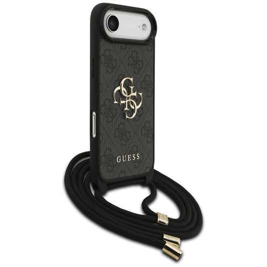 Θήκη για Apple iPhone 17 Air, Guess, Crossbody Cord 4G Big Log, Μαύρη