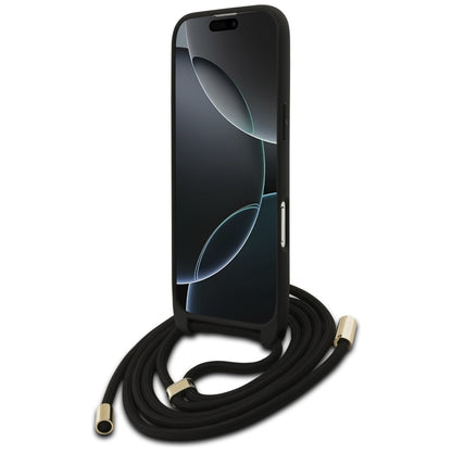 Θήκη για Apple iPhone 17 Air, Guess, Crossbody Cord 4G Big Log, Μαύρη