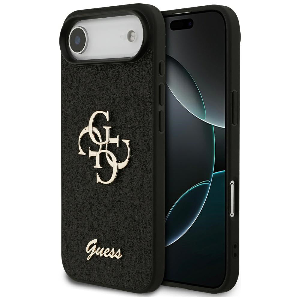 Case for Apple iPhone 17 Air, Guess, Fixed Glitter Big 4G, Black
