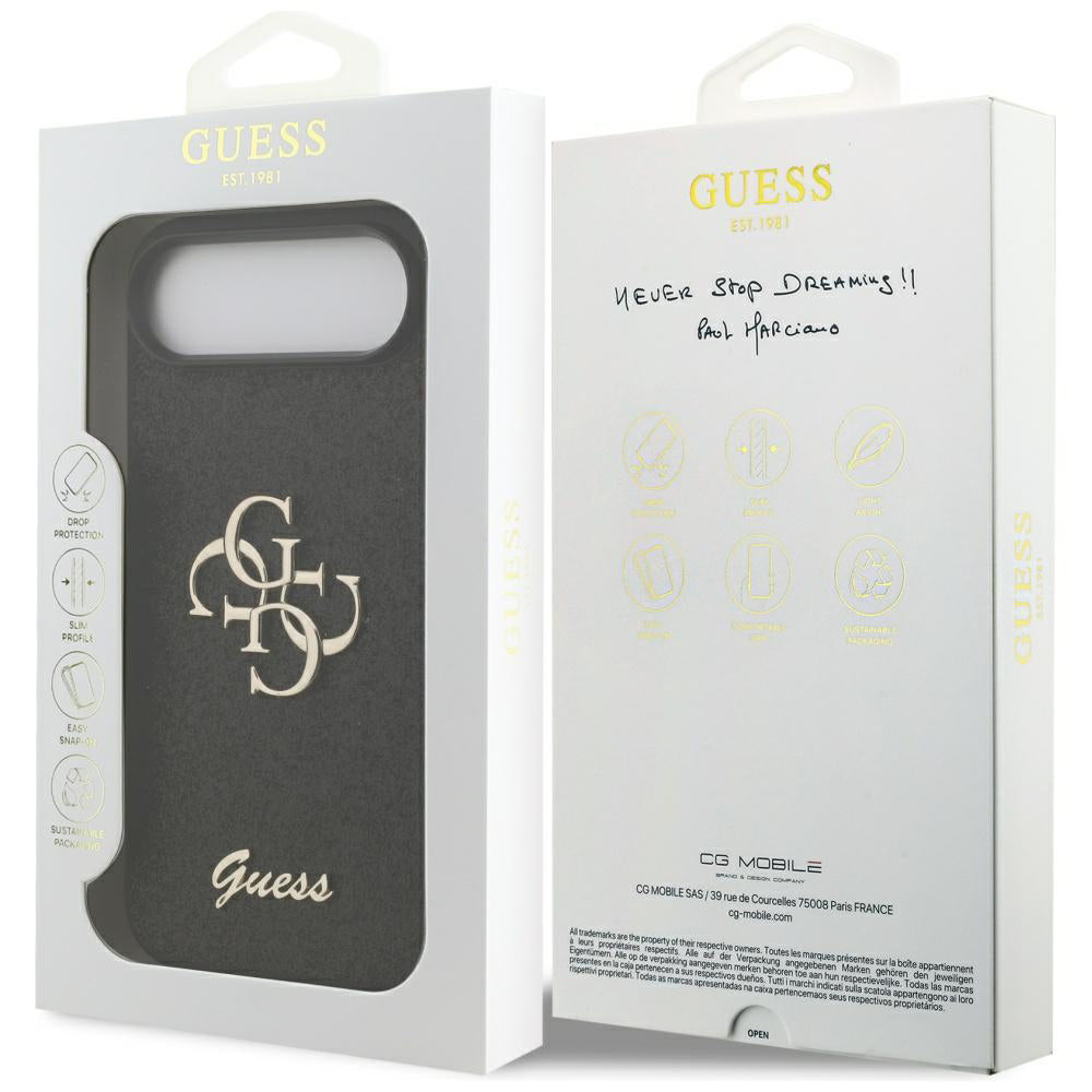 Case for Apple iPhone 17 Air, Guess, Fixed Glitter Big 4G, Black