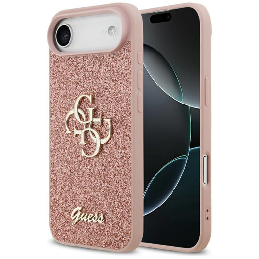 Θήκη για Apple iPhone 17 Air, Guess, Fixed Glitter Big 4G, Ροζ