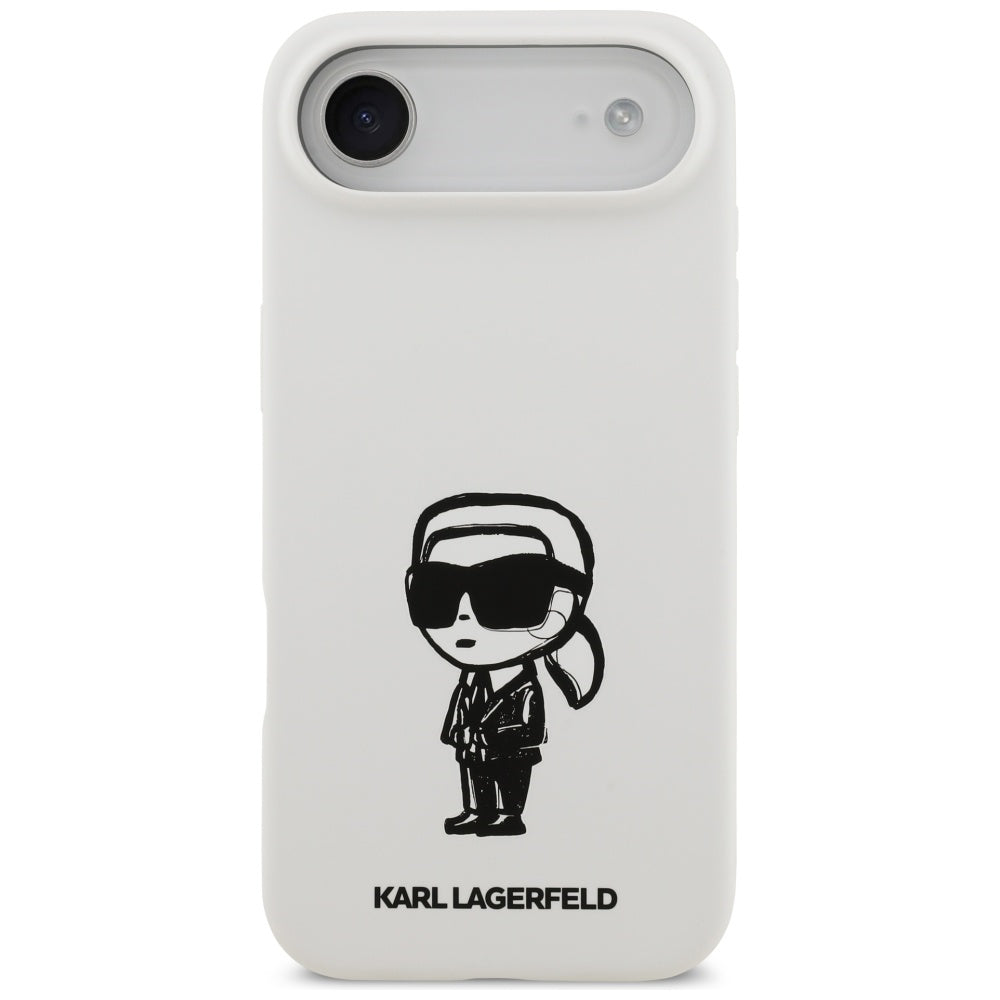 Case for Apple iPhone 17 Air, Karl Lagerfeld, Sketch and Logo Karl, White