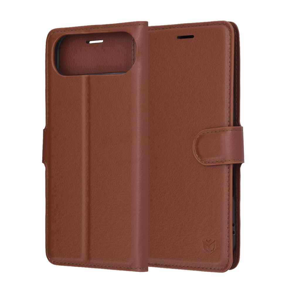 Θήκη για Apple iPhone 17 Air, Techsuit, Leather Folio, Καφέ