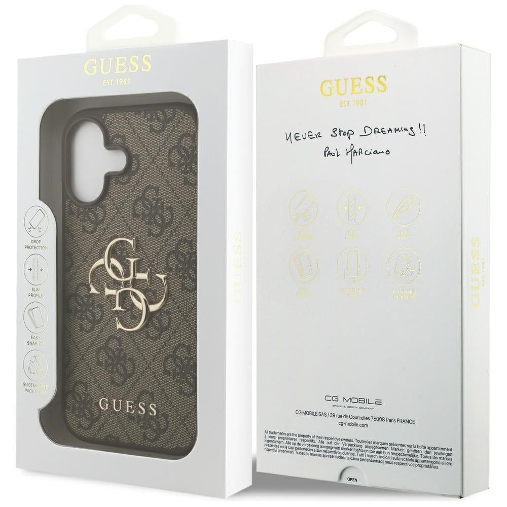 Θήκη για Apple iPhone 17, Guess, 4G Big Logo, Καφέ