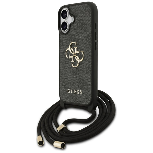 Θήκη για Apple iPhone 17, Guess, 4G CBDY Big Logo with Cord Strap, Μαύρη
