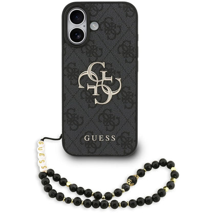 Θήκη για Apple iPhone 17, Guess, 4G Classic Logo με Λουράκι, Μαύρη