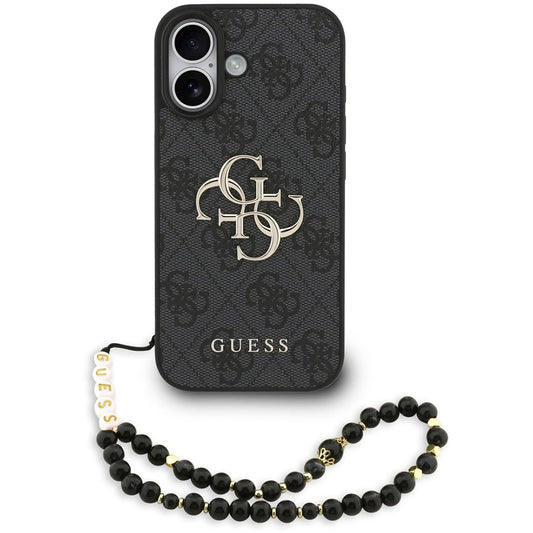 Θήκη για Apple iPhone 17, Guess, 4G Classic Logo με Λουράκι, Μαύρη
