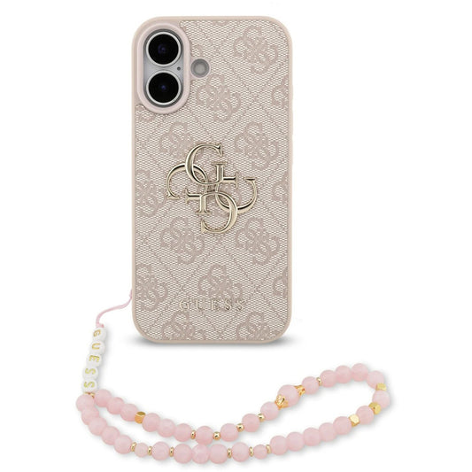 Θήκη για Apple iPhone 17, Guess, 4G Classic Logo with Strap, Ροζ