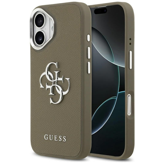 Θήκη για Apple iPhone 17, Guess, 4G Grained Big And Classic Logo, Καφέ Ασημί