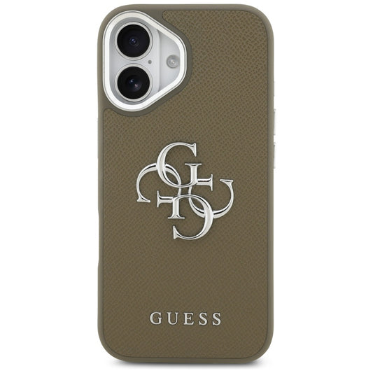 Θήκη για Apple iPhone 17, Guess, 4G Grained Big And Classic Logo, Καφέ Ασημί