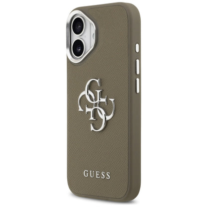 Θήκη για Apple iPhone 17, Guess, 4G Grained Big And Classic Logo, Καφέ Ασημί