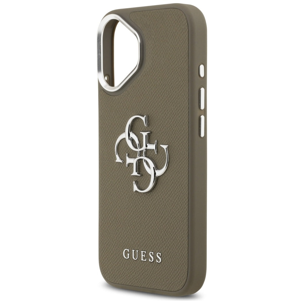 Θήκη για Apple iPhone 17, Guess, 4G Grained Big And Classic Logo, Καφέ Ασημί