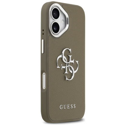 Θήκη για Apple iPhone 17, Guess, 4G Grained Big And Classic Logo, Καφέ Ασημί