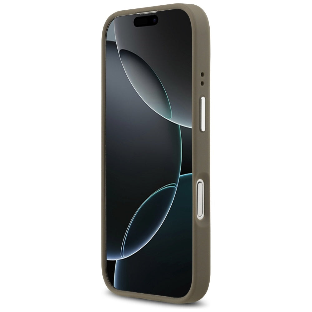 Θήκη για Apple iPhone 17, Guess, 4G Grained Big And Classic Logo, Καφέ Ασημί