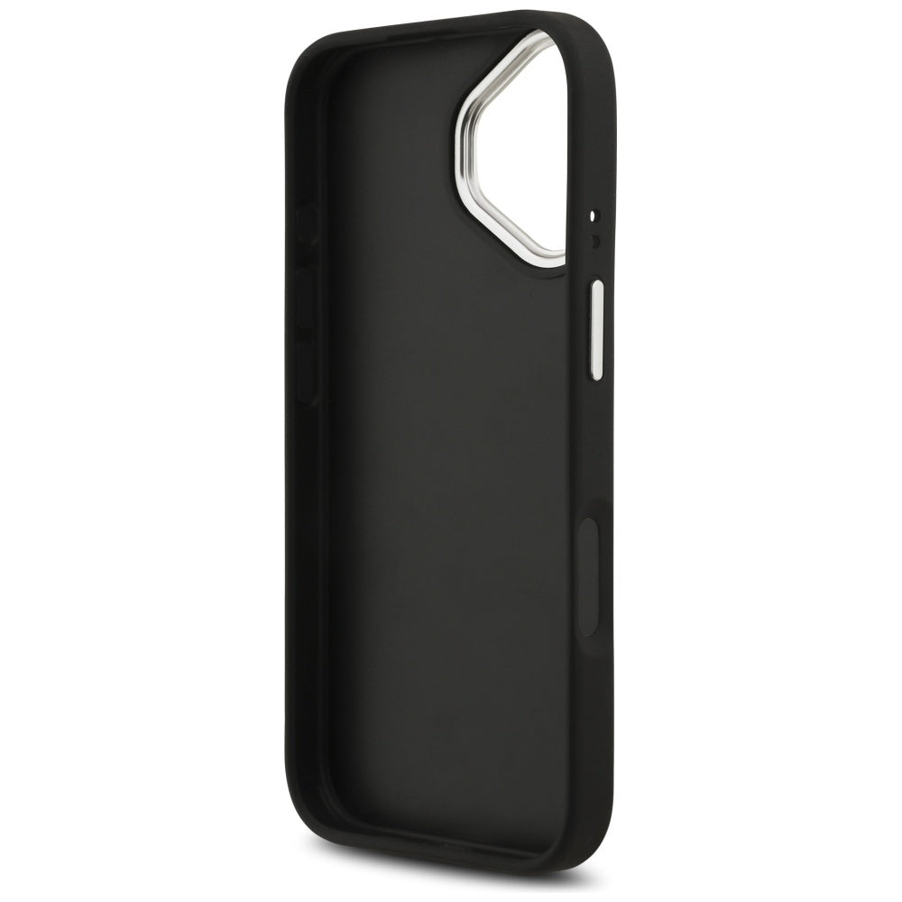Case for Apple iPhone 17, Guess, 4G Grained Big and Classic Logo, Black Silver