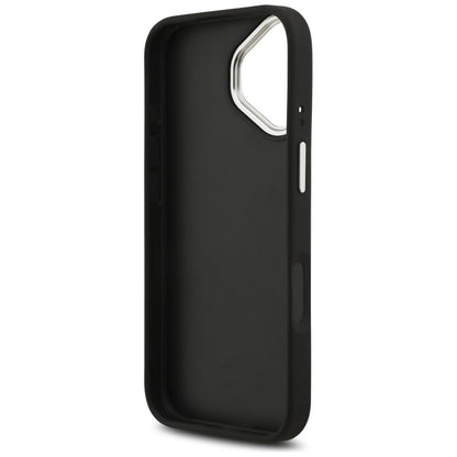 Case for Apple iPhone 17, Guess, 4G Grained Big and Classic Logo, Black Silver