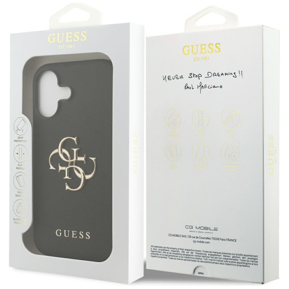 Θήκη για Apple iPhone 17, Guess, 4G Grained Big and Classic Logo, Μαύρη