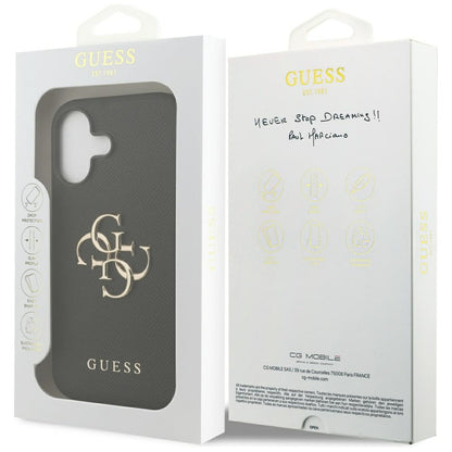 Θήκη για Apple iPhone 17, Guess, 4G Grained Big and Classic Logo, Μαύρη