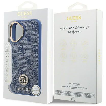 Θήκη για Apple iPhone 17, Guess, 4G Strass Logo, Μπλε
