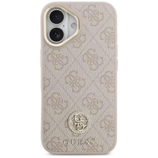 Θήκη για Apple iPhone 17, Guess, 4G Strass Logo and Big Strap, Ροζ