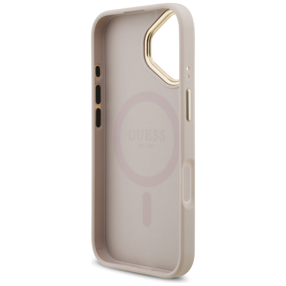 Case for Apple iPhone 17, Guess, 4G Strass Logo and Big Strap, Pink
