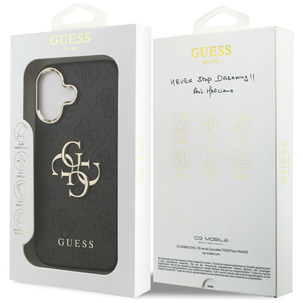 Θήκη για Apple iPhone 17, Guess, Big 4G Logo Classic, Μαύρη Χρυσή