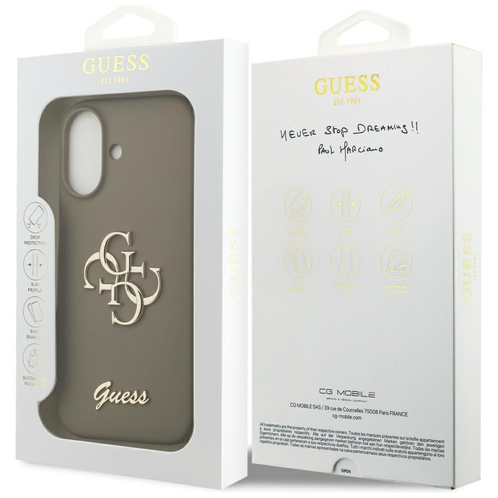 Θήκη για Apple iPhone 17, Guess, Big 4G Script, Καφέ