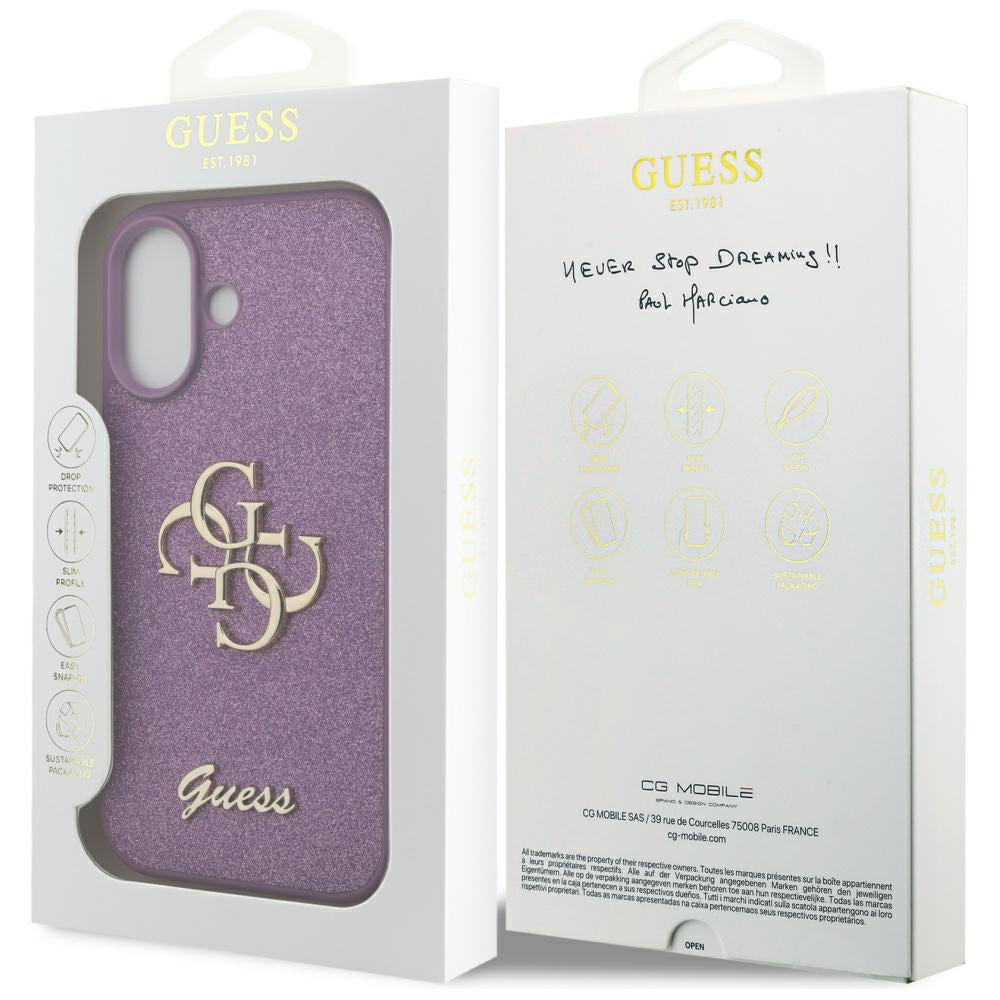 Case for Apple iPhone 17, Guess, Fixed Glitter Big 4G, Purple