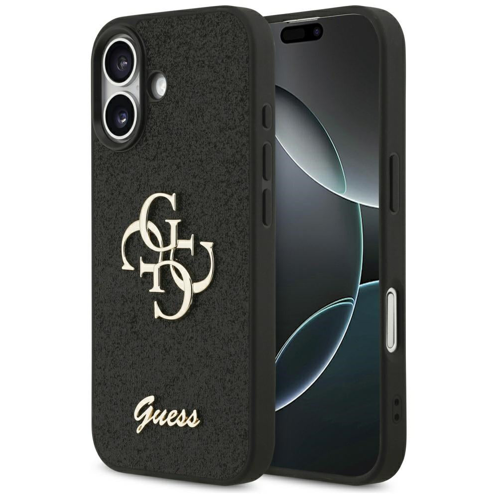 Θήκη για Apple iPhone 17, Guess, Fixed Glitter Big 4G, Μαύρη