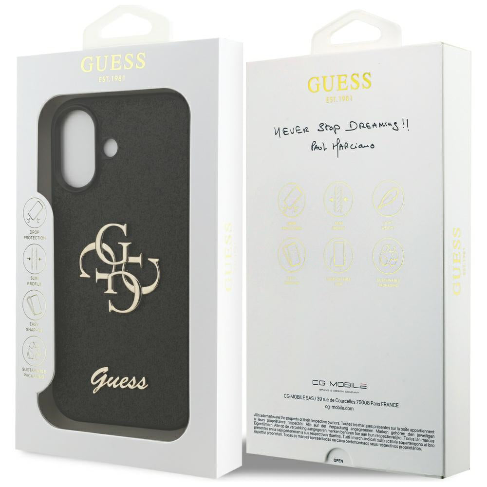 Θήκη για Apple iPhone 17, Guess, Fixed Glitter Big 4G, Μαύρη
