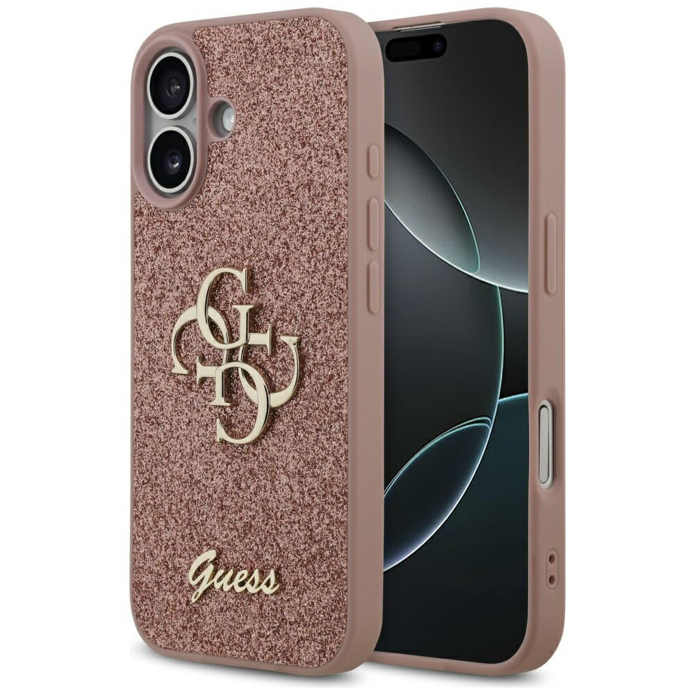 Case for Apple iPhone 17, Guess, Fixed Glitter Big 4G, Pink