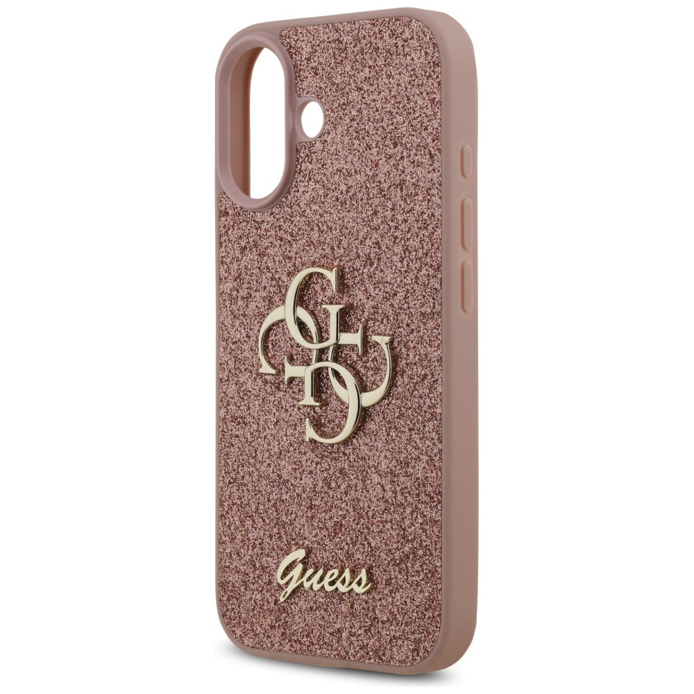 Case for Apple iPhone 17, Guess, Fixed Glitter Big 4G, Pink