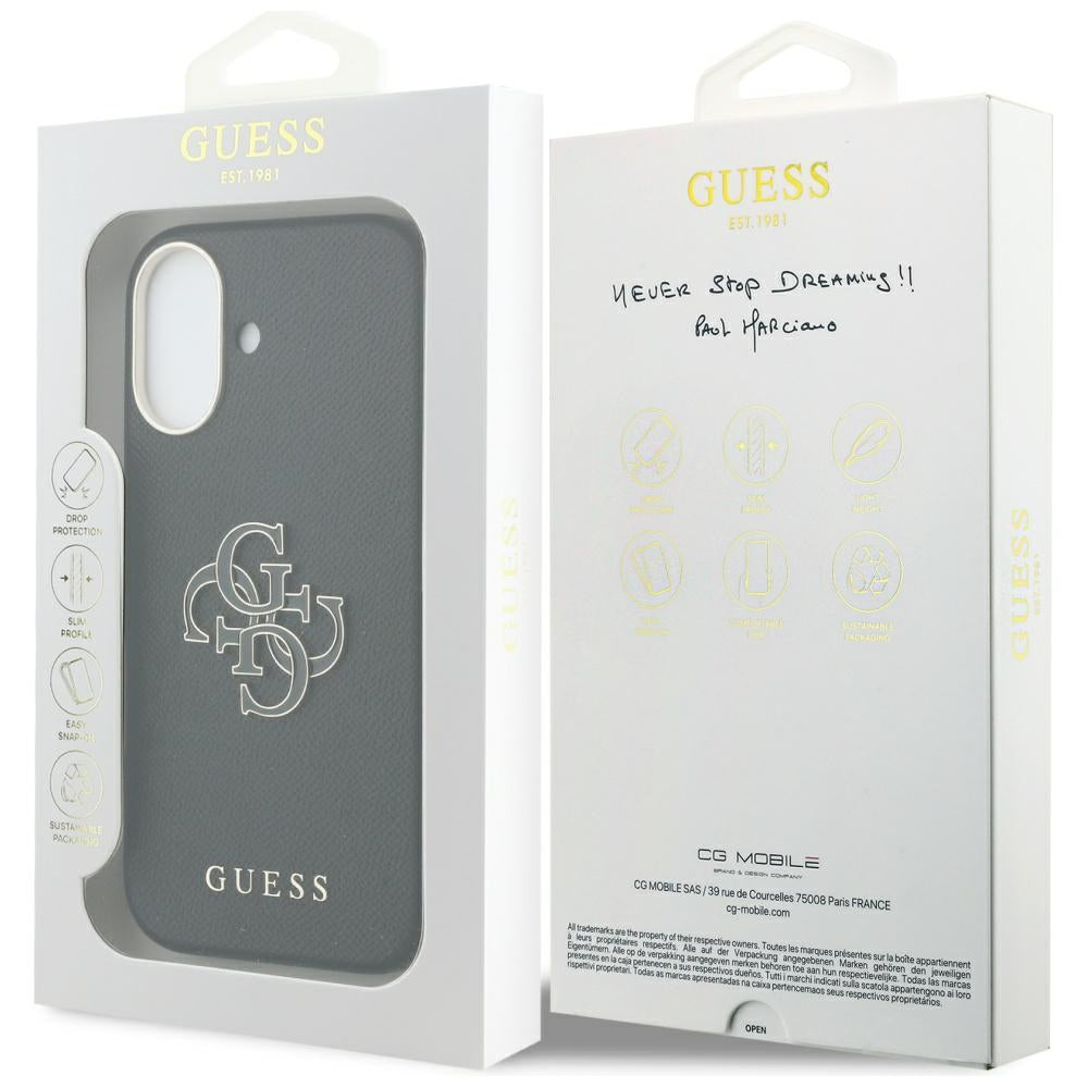 Case for Apple iPhone 17, Guess, Resin Logo, Black
