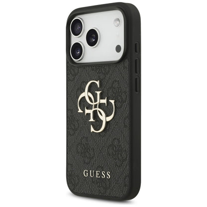 Case for Apple iPhone 17 Pro, Guess, 4G Classic Logo with Strap, Black