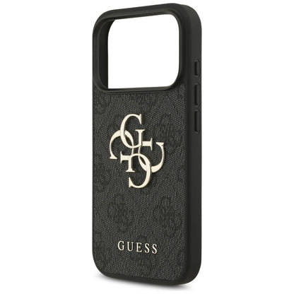 Case for Apple iPhone 17 Pro, Guess, 4G Classic Logo with Strap, Black