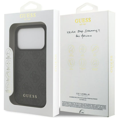 Case for Apple iPhone 17 Pro, Guess, 4G Classic, Black