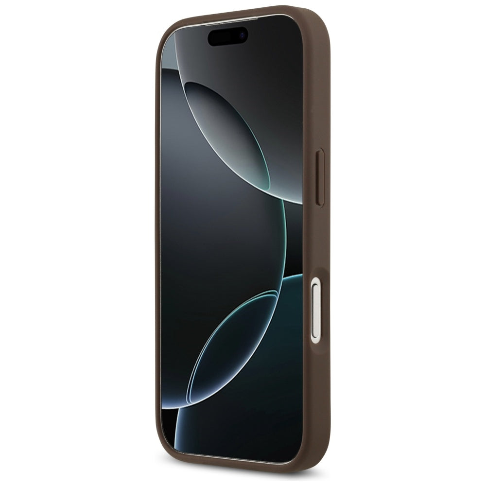 Case for Apple iPhone 17 Pro, Guess, 4G Double Card Triangle, Brown