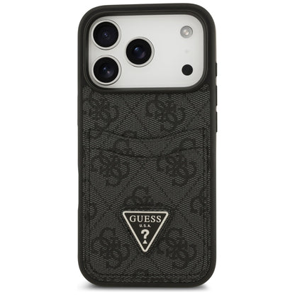 Θήκη για Apple iPhone 17 Pro, Guess, 4G Double Card Triangle, Μαύρη