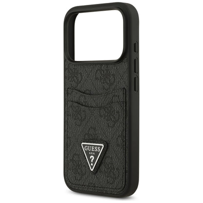 Θήκη για Apple iPhone 17 Pro, Guess, 4G Double Card Triangle, Μαύρη