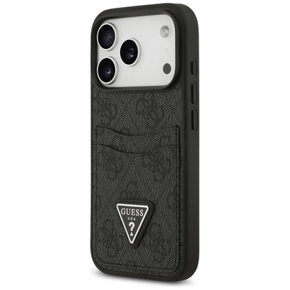 Θήκη για Apple iPhone 17 Pro, Guess, 4G Double Card Triangle, Μαύρη