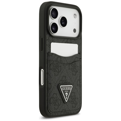 Θήκη για Apple iPhone 17 Pro, Guess, 4G Double Card Triangle, Μαύρη