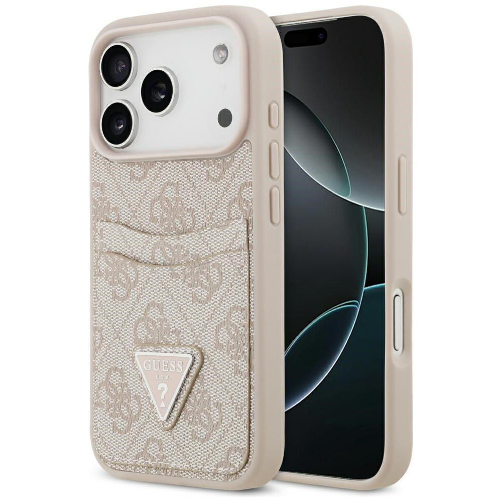 Θήκη για Apple iPhone 17 Pro, Guess, 4G Double Card Triangle, Ροζ
