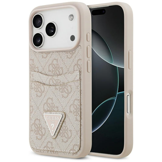 Θήκη για Apple iPhone 17 Pro, Guess, 4G Double Card Triangle, Ροζ