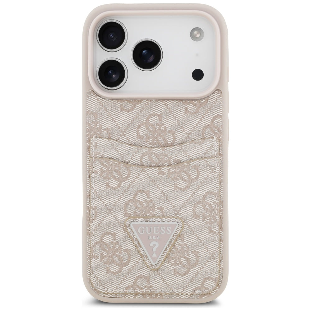 Θήκη για Apple iPhone 17 Pro, Guess, 4G Double Card Triangle, Ροζ