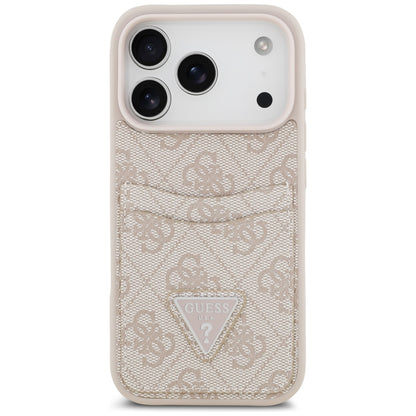 Θήκη για Apple iPhone 17 Pro, Guess, 4G Double Card Triangle, Ροζ