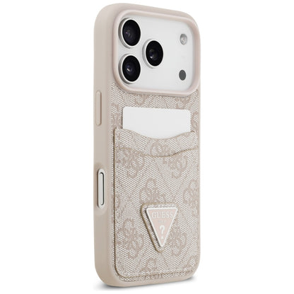 Θήκη για Apple iPhone 17 Pro, Guess, 4G Double Card Triangle, Ροζ