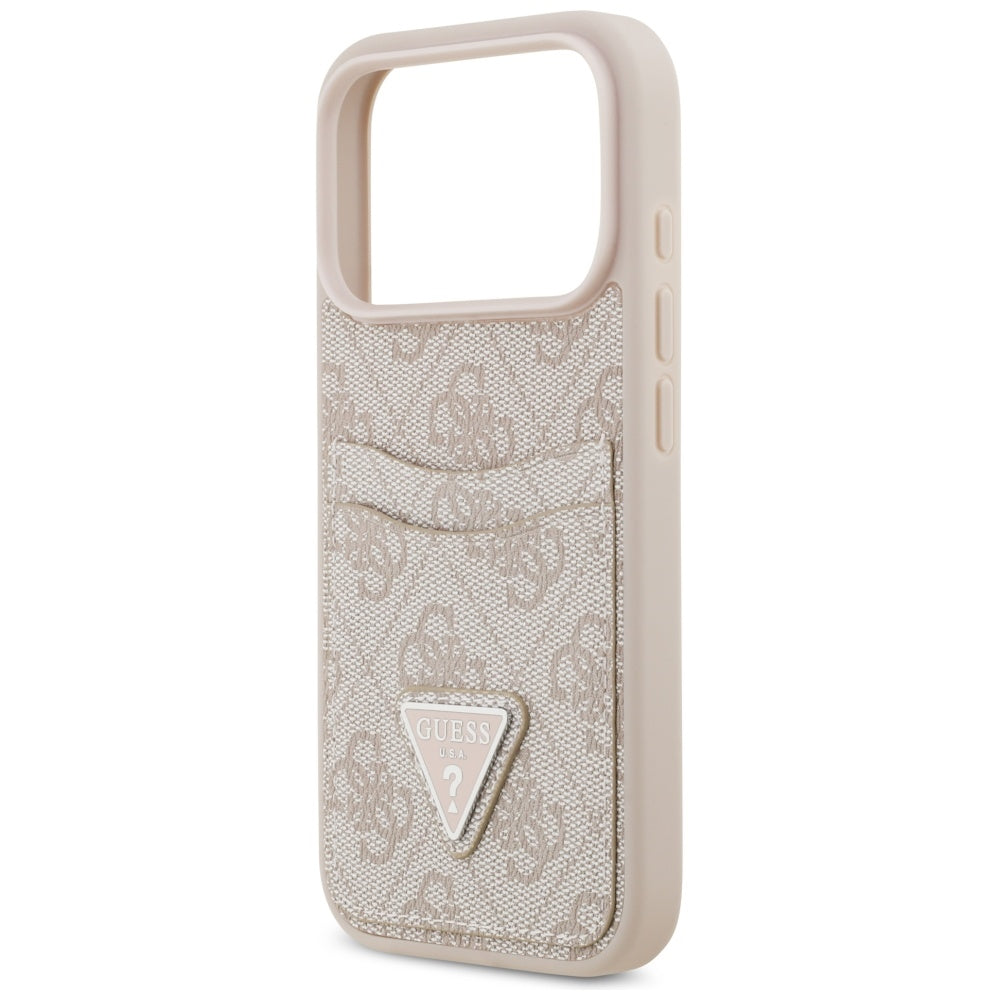 Θήκη για Apple iPhone 17 Pro, Guess, 4G Double Card Triangle, Ροζ