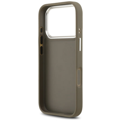 Case for Apple iPhone 17 Pro, Guess, 4G Grained Big And Classic Logo, Silver Brown